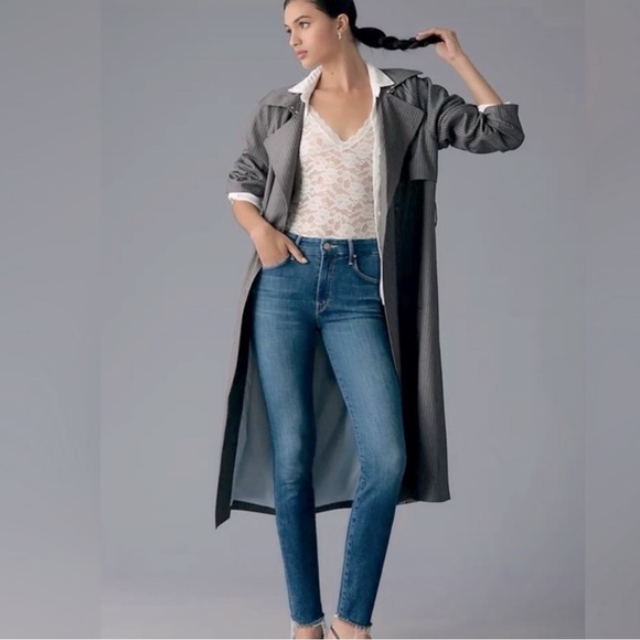 Mother Denim The Looker Ankle Fray Jeans in medium blue Mid Rise Skinny - Picture 3 of 12